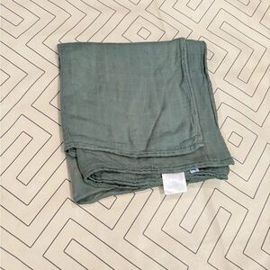 Little Unicorn Green Muslin Swaddle Blanket